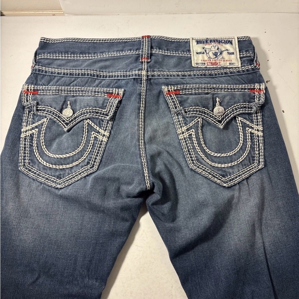 True Religion Jeans mega T with White stitch